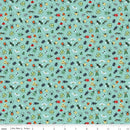 Happy Haven - Quilting Cotton Fabric - Bug Life - Aqua - Fabric Bash