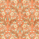 HEDGEHUGS FLORAL & LEAF LT. ORANGE - Fabric Bash
