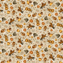 Hello Pumpkin Fall Motif Toss 1888-33 Beige - Fabric Bash