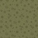 Holly and Hearth-Quilting Cotton Fabric- Flurries- Evergreen - Fabric Bash