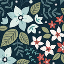 Holly and Hearth-Wideback Quilting Fabric-Holly Midnight 108" wide-Blue - Fabric Bash