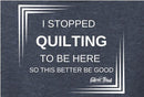 I stopped Quilting Navy V-Neck T-Shirt - Fabric Bash