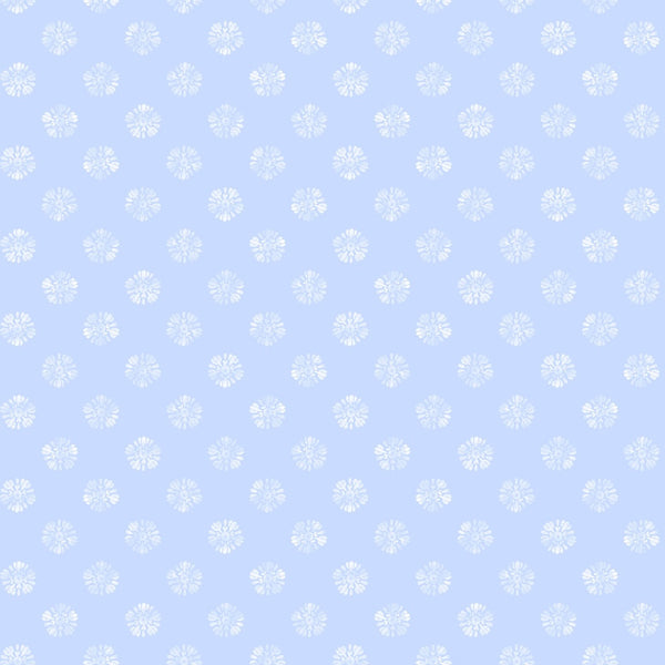 Floral Dots-Lt Blue/White