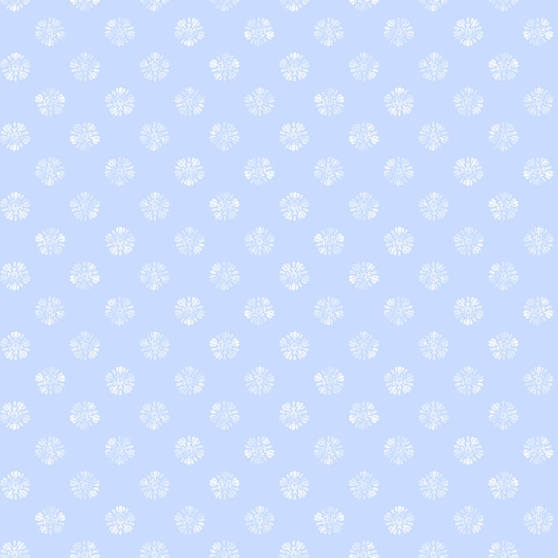 Floral Dots-Lt Blue/White