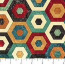 Stitchin' Stonehenge - Hexagon Shapes - Multi Beige