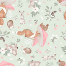 Sweet Forest Tales | Green | Sweet Woodland Minky