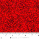 Scarlet's Treasure | Red Line-Art Floral