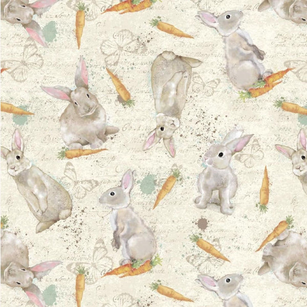 Bella Bunnies Tossed Bunnies and Carrots - 8039-13 Orange