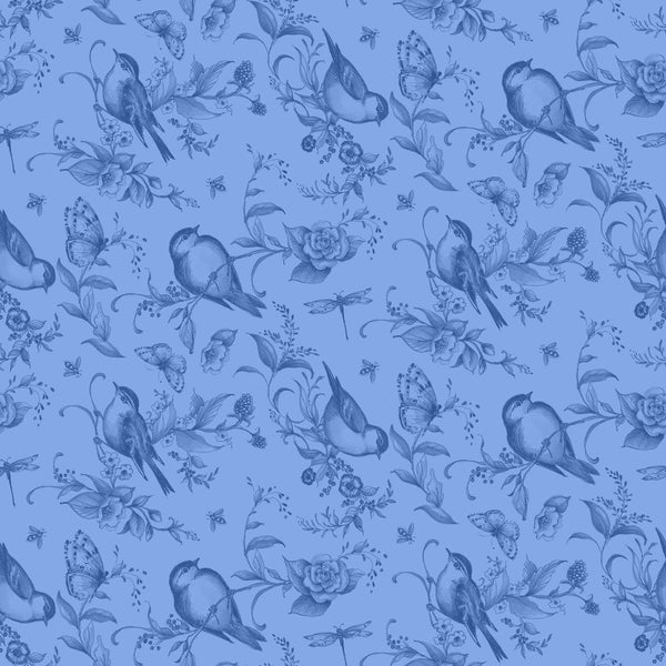 Birds & Bees-Blue/Dk Blue