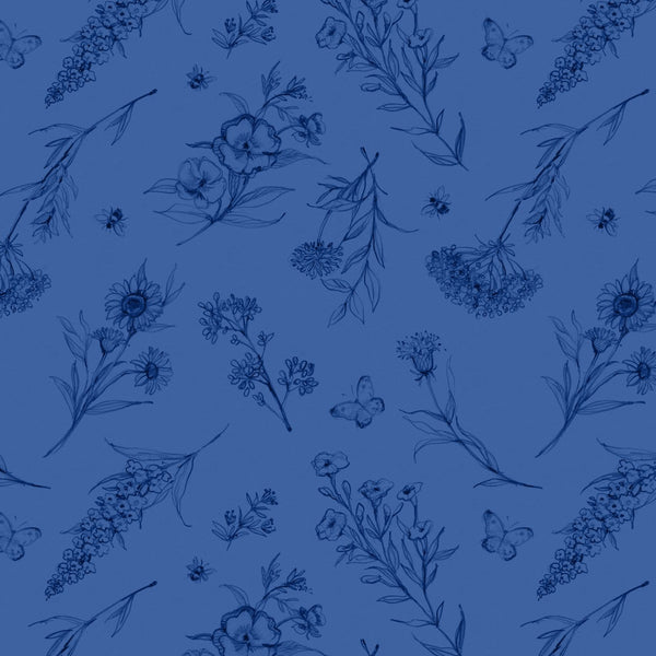 Wildflowers-Dk Blue