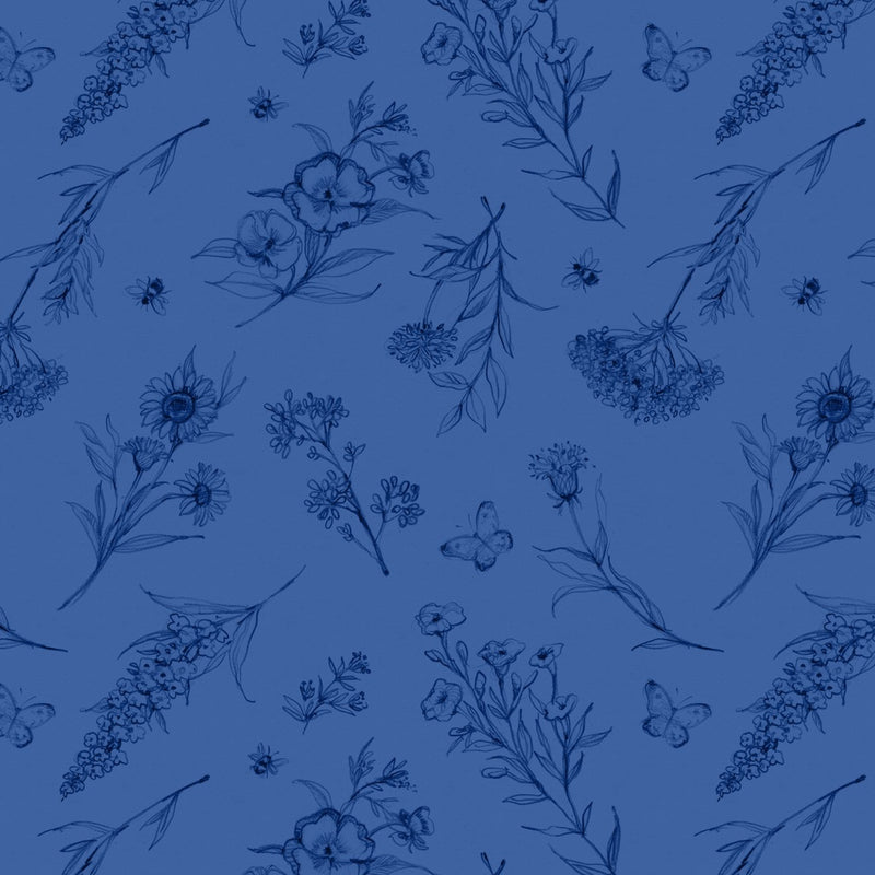 Wildflowers-Dk Blue