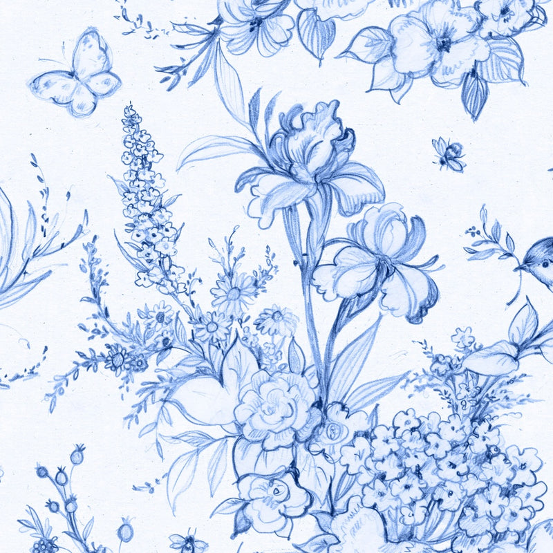 Large Toile-White/Blue