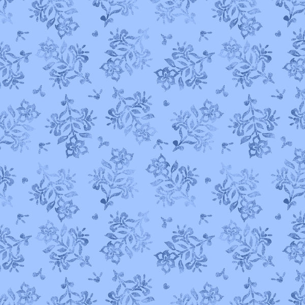 Floral Stamp-Lt. Blue