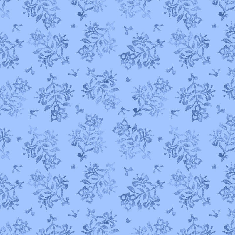 Floral Stamp-Lt. Blue