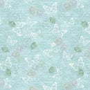 Bella Bunnies Tossed Postage and Butterflies - 8044-11 Lt. Blue