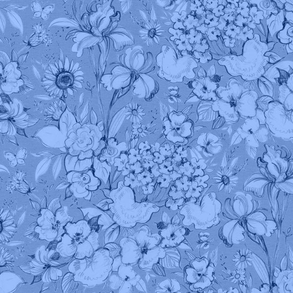 Packed Floral-Blue/Blue