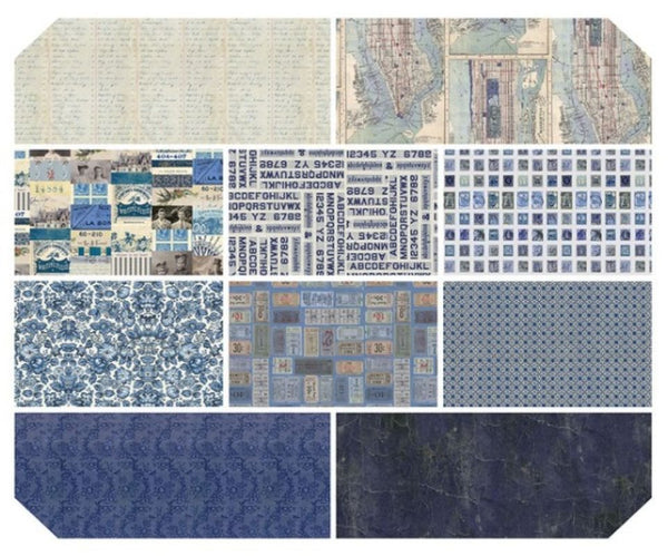 Tim Holtz Palette Indigo - Fat Quarter Bundle