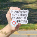 Introverted Quilter Sticker - Fabric Bash