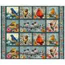 JOYFUL GARDEN - Bird Picture - Patches Panel - Fabric Bash
