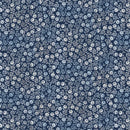 Kindly, Yours – Quilting Cotton Fabric – Modern Calico – Indigo - Fabric Bash