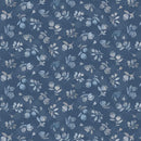 Kindly, Yours – Quilting Cotton Fabric – Shaded Flowers – Medium Denim - Fabric Bash