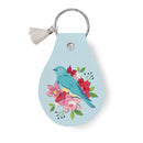 Leather Circle Key Chain Bluebird - Fabric Bash