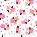 Little Ladies - Quilting Fabric - Pedal Parade White - Fabric Bash