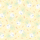 Little Squirt Tossed Whales Pale Yellow | 100% Quilting Cotton from QT Fabrics - Fabric Bash