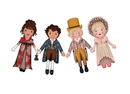 Machine Embroidery Jane Austen Ladies and Gents Dolls - Fabric Bash