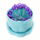 Magnetic Pin Cup Small Bohemian Blue - Fabric Bash