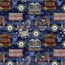Military - Navy Camo Flag Multi - Fabric Bash