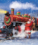 More Christmas Wishes - 35 1/2" x 43" Santa's Train Panel - Fabric Bash