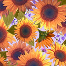Mountains are Calling - Quilting Cotton - Sunflowers - Lilac - Fabric Bash
