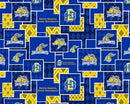 NCAA-Quilting Cotton Fabric- South Dakota State Argyle-Blue - Fabric Bash
