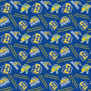 NCAA-Quilting Cotton Fabric-South Dakota State Tone On Tone-Blue - Fabric Bash