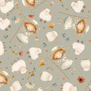Nursery Rhyme Time - Quilting Fabric -Little Bo Peep-Lt. Gray - Fabric Bash