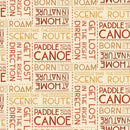 Paddle & Pine – Quilting Cotton – Words – Cream/Red - Fabric Bash