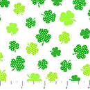 Paddy's Parade - Clovers on White - Fabric Bash