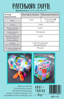 Patchwork Duffle Pattern - Fabric Bash
