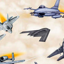Patriot - Fighter Jets - Cream - Fabric Bash
