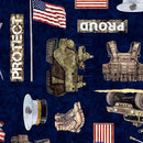 Patriot - Marines Allover - Navy - Fabric Bash