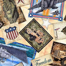 Patriot - Military Collage - Tan - Fabric Bash