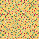 Peaches & Cream – Quilting Cotton – Sweet Strawberries – Golden Yellow - Fabric Bash