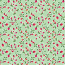 Peaches & Cream – Quilting Cotton – Sweet Strawberries – Sage - Fabric Bash