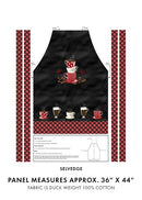 Perfect Brew Apron Panel 36" x 42" - Black/Red - Fabric Bash