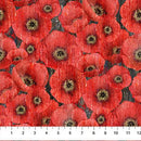 Poppy Meadow -Quilting Cotton Fabric- Packed Poppy - Fabric Bash