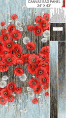Poppy Meadow - Tote Bag Panel - Fabric Bash