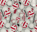 Pre-Order Nebraska Husker Volleyball NIFS -Quilting Fabric - Red - Fabric Bash