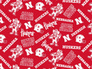 Pre-Order UNL Nebraska Husker - Quilting Fabric - Herbie - Red - Fabric Bash