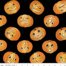 Pumpkin Patch - Tossed Jacks - Black - Fabric Bash